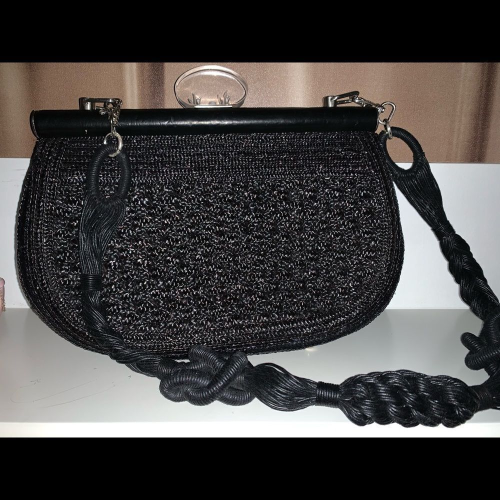 Hoss Intropia Black Braided & Woven Bag